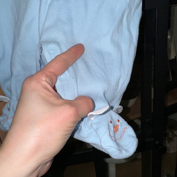 Vintage 1990s coverall Bunny Footies Romper baby boy Crème de la Collar easter - Picture 3 of 7